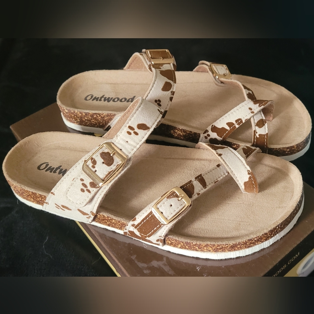 Outwoods Cow Print Sandals